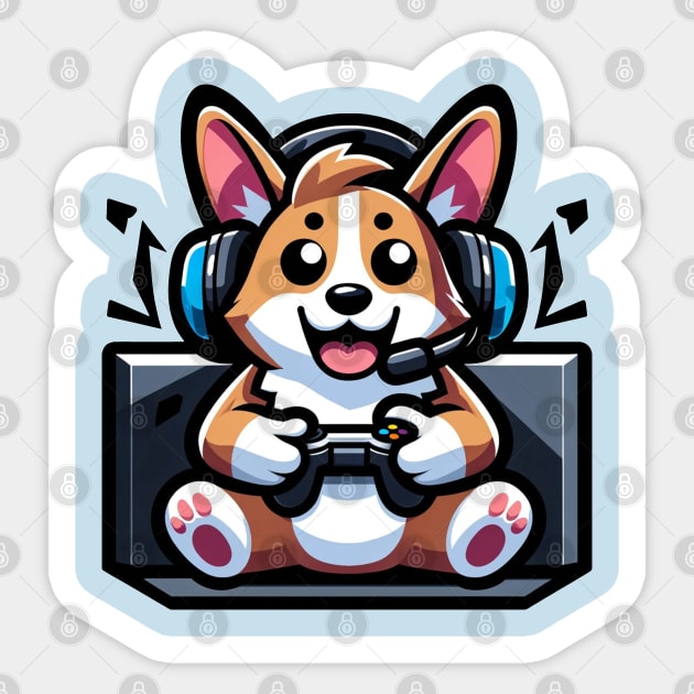 Gamer corgi Sticker by Ferdi Everywhere